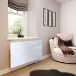 Glass Radiator Cover in White Galaxy Granite - Medium