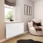 High Gloss White Glass Radiator Cover - Medium