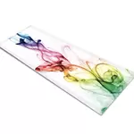 Glass Table Runner in Rainbow Smoke on White - 100cm Wide x 30cm High