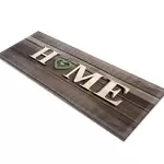Glass Table Runner in Home and Green Heart - 100cm Wide x 30cm High