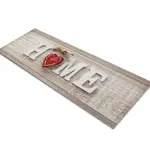 Glass Table Runner in Home and Red Heart - 80cm Wide x 30cm High