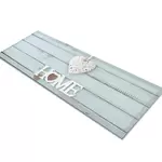 Glass Table Runner in Home Is Where The Heart Is - 100cm Wide x 30cm High