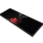 Glass Table Runner in Red Coffee Cup - 100cm Wide x 30cm High