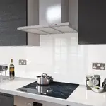 White - Glass Splashback Socket Cutout - 100cm Wide x 40cm High