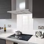 High Gloss White - Kitchen Glass Splashback - 100cm Wide x 60cm High