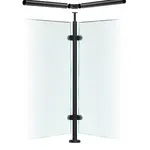 Premier Range Stainless Steel Glass Balustrade Black Corner Post for Rail (1100mm X 42.4mm X 2mm)
