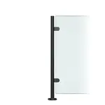Premier Range Stainless Steel Glass Balustrade Black End Post (1100mm X 42.4mm X 2mm)