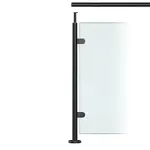 Premier Range Stainless Steel Glass Balustrade Black End Post for Rail (1100mm X 42.4mm X 2mm)