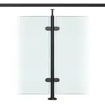Premier Range Stainless Steel Glass Balustrade Black Mid Post for Rail (1100mm X 42.4mm X 2mm)
