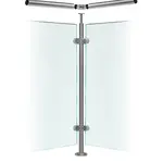Premier Range 316 Stainless Steel Glass Balustrade Corner Post For Rail (1100mm X 42.4mm X 2mm)