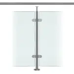 Premier Range 316 Stainless Steel Glass Balustrade Mid Post For Rail (1100mm X 42.4mm X 2mm)