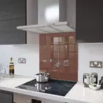 Chocolate Brown with Utensil Rail - Glass Splashback - 100cm Wide x 75cm High