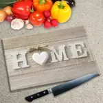 Glass Chopping Board - Worktop Saver In Home And White Heart