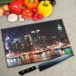 Glass Chopping Board - Worktop Saver In Manhattan Skyline