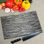 Glass Chopping Board - Worktop Saver In Slate Wall