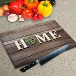 Glass Chopping Board - Worktop Saver In Home and Green Heart