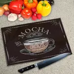 Glass Chopping Board - Worktop Saver In Mocha Coffee