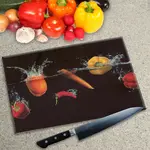 Glass Chopping Board - Worktop Saver In Peppers and Chili Splash