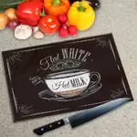 Glass Chopping Board - Worktop Saver In Flat White Coffee