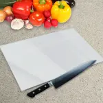 Silver Glass Chopping Board - Premier Colour Worktop Saver - Made By Premier Range