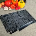 Glass Chopping Board - Worktop Saver In Black Ash