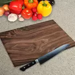 Glass Chopping Board - Worktop Saver In Black Walnut