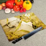 Glass Chopping Board - Worktop Saver In Gold Sands