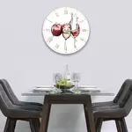 Glass Clock in 3 Glasses Of Wine On White - 30cm Wide