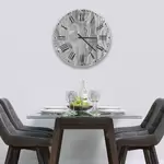 Glass Clock in Abstract Grey Granite - 30cm Wide