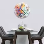 Glass Clock in Abstract Sky - 50cm Wide