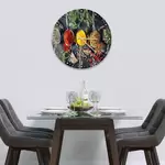 Glass Clock in Asian Spices - 30cm Wide