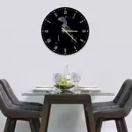 Glass Clock in Black Coffee Cup - 30cm Wide