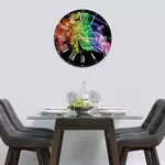 Glass Clock in Black Rainbow Smoke - 30cm Wide