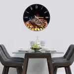Glass Clock in Char-grilled Steak - 30cm Wide