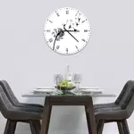 Glass Clock in Dandelion Ballerinas On White - 30cm Wide