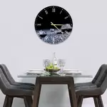 Glass Clock in Deep Space Droplets - 30cm Wide