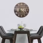 Glass Clock in Home and Green Heart - 30cm Wide