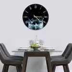 Glass Clock in Lake Splash - 30cm Wide