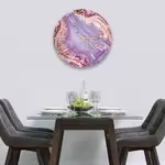 Glass Clock in Liquid Amethyst - 30cm Wide
