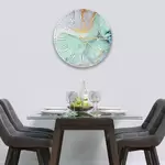 Glass Clock in Liquid Aquamarine - 30cm Wide