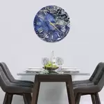 Glass Clock in Liquid Galaxy - 30cm Wide
