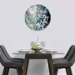 Glass Clock in Liquid Ocean - 30cm Wide