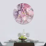 Glass Clock in Liquid Pink Marble - 30cm Wide