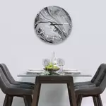 Glass Clock in Liquid Silver - 30cm Wide