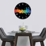 Glass Clock in London Fusion on Black - 50cm Wide
