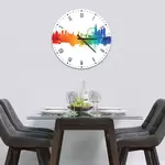 Glass Clock in London Fusion on White - 30cm Wide