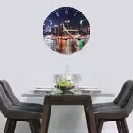Glass Clock in Manhattan Skyline - 30cm Wide