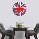 Glass Clock in Painted Union Jack - 30cm Wide