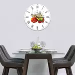 Glass Clock in Peppers In Water On White - 30cm Wide