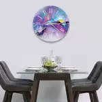 Glass Clock in Rainbow Rain Mountain - 30cm Wide